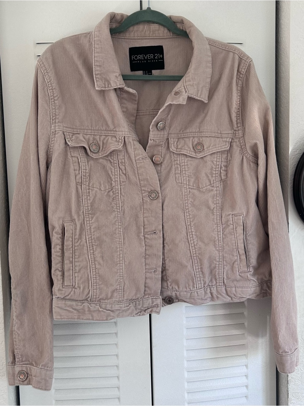 Forever 21 Light Mauve Corduroy Jean Jacket